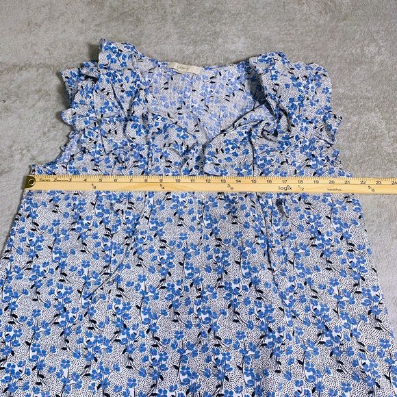 LOFT Floral Ruffle Tassel Blouse Size XL Women’s - Picture 8 of 9